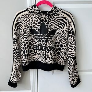 Animal Print Adidas Crop Hoodie